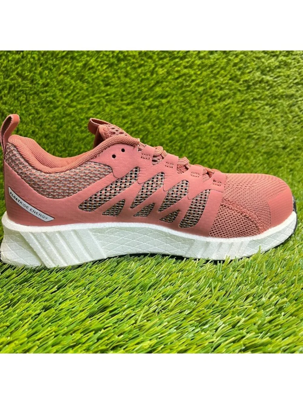 Reebok Fusion Flexweave Womens Size 8W Pink Composite Toe Work Shoes Sneakers